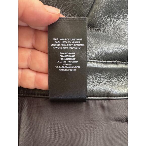 Wilfred Pants Womens Size 0 High Rise Vegan Leather Straight Leg Faux PU Aritzia - Picture 6 of 10